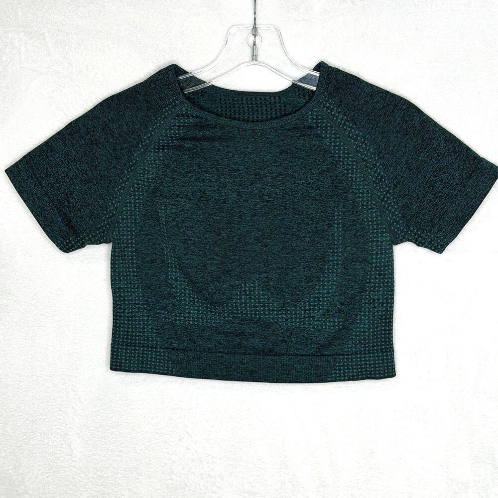Athletic‎ Green Short Sleeve Cropped Top Size Small Workout Top Athleisure